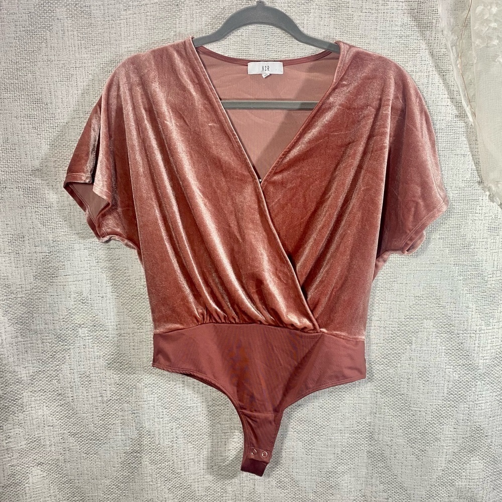 NSR pink velour pink velour bodysuit size S